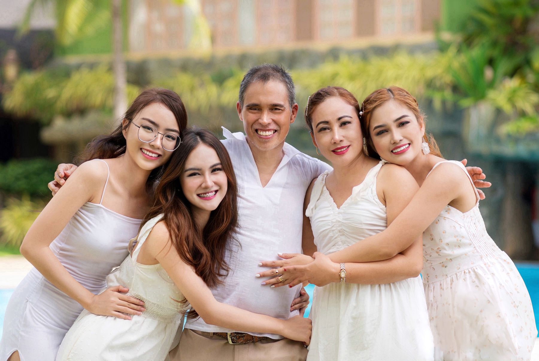 A family sharing a happy moment together