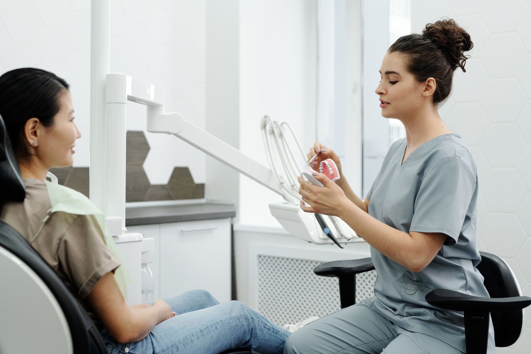 A friendly conversation at a dental visit